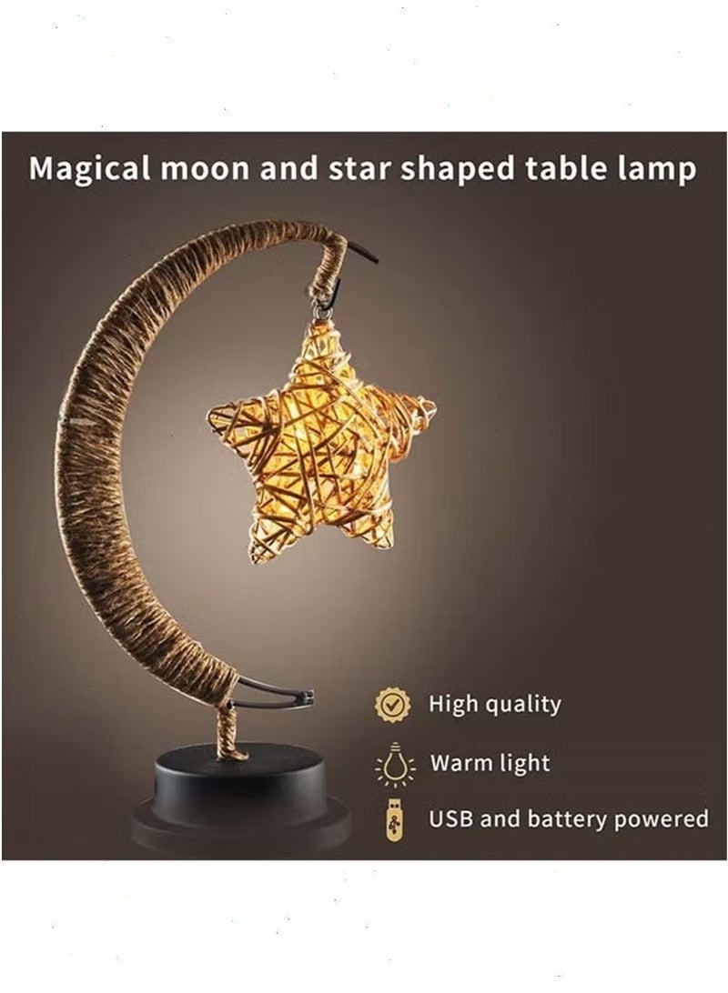 Ramadan Table Lights, Decorative Ramadan Lamp, Moon and Star Ramadan Lamp for Home Bedroom and Desk Decoration - Image 3
